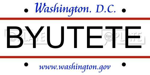 BYUTETE District Of Columbia License Plate