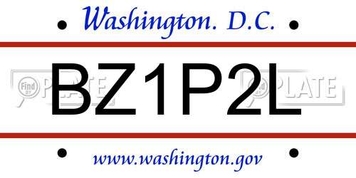 BZ1P2L District Of Columbia License Plate