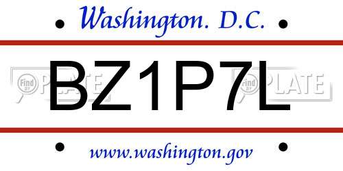BZ1P7L District Of Columbia License Plate