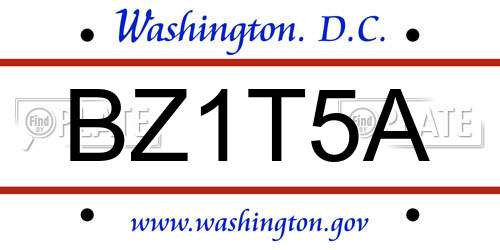 BZ1T5A District Of Columbia License Plate