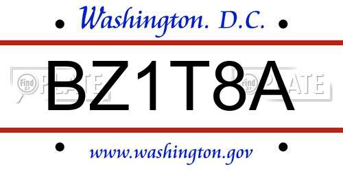 BZ1T8A District Of Columbia License Plate