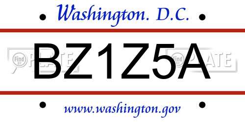 BZ1Z5A District Of Columbia License Plate