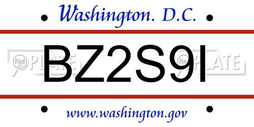 BZ2S9I District Of Columbia License Plate