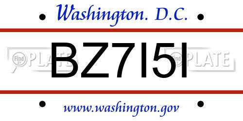 BZ7I5I District Of Columbia License Plate