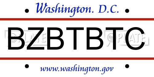 BZBTBTC District Of Columbia License Plate