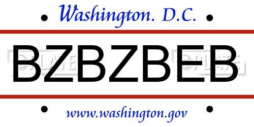 BZBZBEB District Of Columbia License Plate