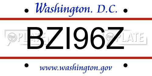 BZI96Z District Of Columbia License Plate
