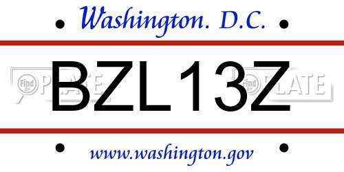 BZL13Z District Of Columbia License Plate