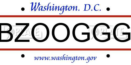 BZOOGGG District Of Columbia License Plate