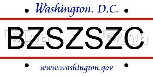 BZSZSZC District Of Columbia License Plate