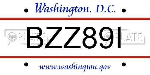 BZZ89I District Of Columbia License Plate