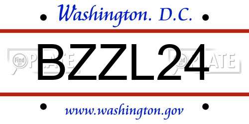 BZZL24 District Of Columbia License Plate