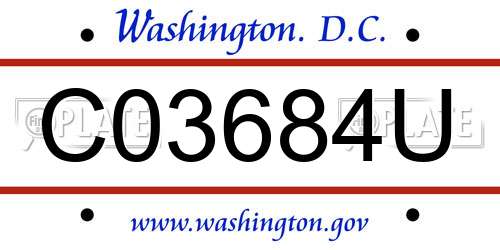 C03684U District Of Columbia License Plate