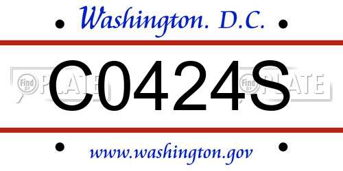 C0424S District Of Columbia License Plate