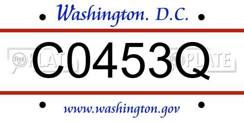 C0453Q District Of Columbia License Plate