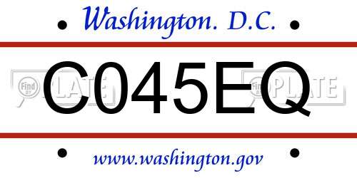 C045EQ District Of Columbia License Plate