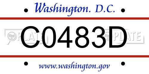 C0483D District Of Columbia License Plate