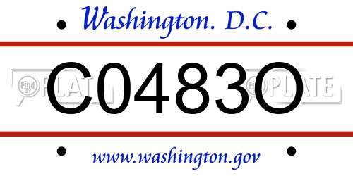 C0483O District Of Columbia License Plate