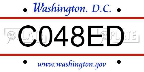 C048ED District Of Columbia License Plate