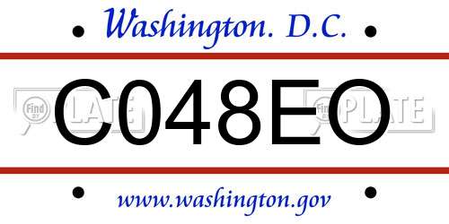 C048EO District Of Columbia License Plate