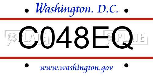 C048EQ District Of Columbia License Plate
