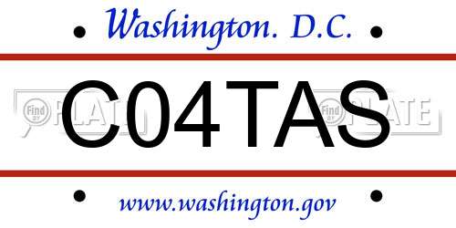C04TAS District Of Columbia License Plate