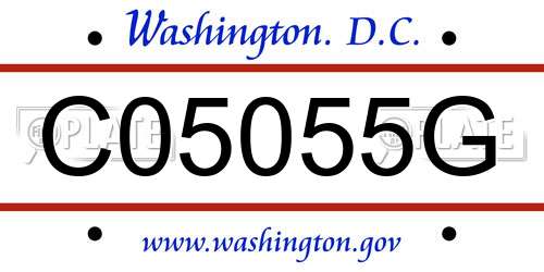 C05055G District Of Columbia License Plate