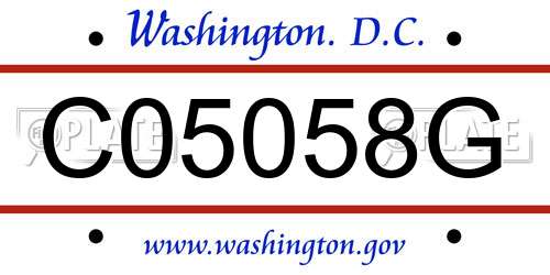 C05058G District Of Columbia License Plate