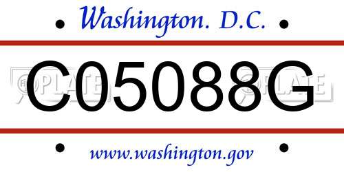 C05088G District Of Columbia License Plate