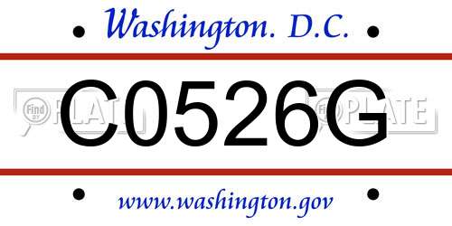 C0526G District Of Columbia License Plate