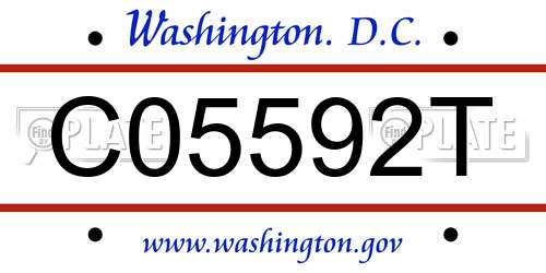 C05592T District Of Columbia License Plate