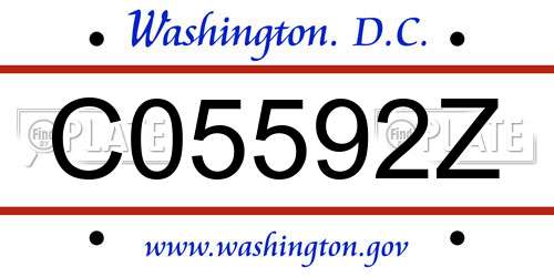 C05592Z District Of Columbia License Plate