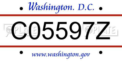 C05597Z District Of Columbia License Plate
