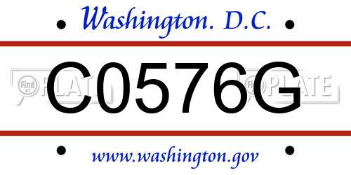 C0576G District Of Columbia License Plate