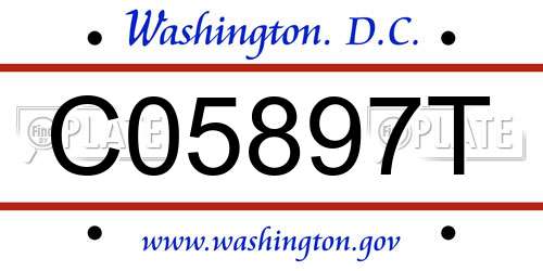 C05897T District Of Columbia License Plate