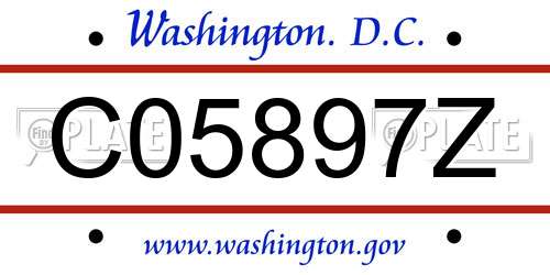 C05897Z District Of Columbia License Plate