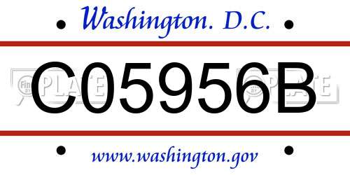 C05956B District Of Columbia License Plate