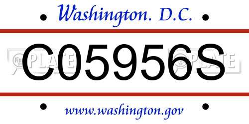 C05956S District Of Columbia License Plate