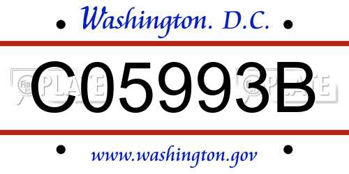 C05993B District Of Columbia License Plate