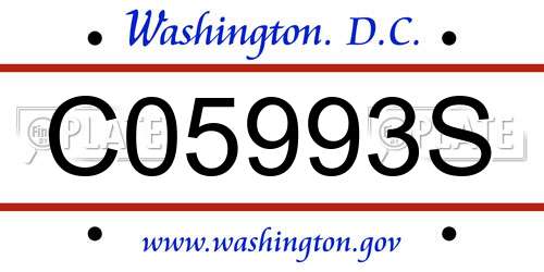 C05993S District Of Columbia License Plate