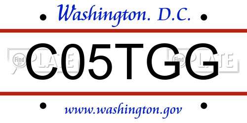 C05TGG District Of Columbia License Plate