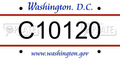 C10120 District Of Columbia License Plate