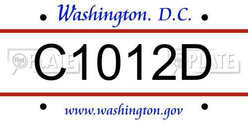 C1012D District Of Columbia License Plate