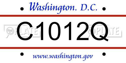 C1012Q District Of Columbia License Plate