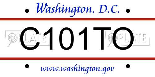 C101TO District Of Columbia License Plate