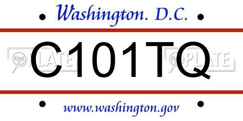 C101TQ District Of Columbia License Plate