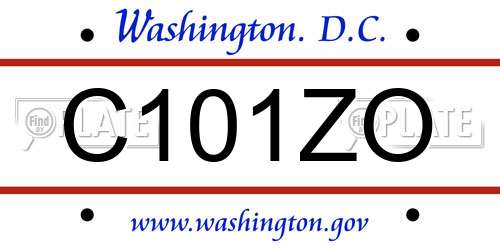 C101ZO District Of Columbia License Plate