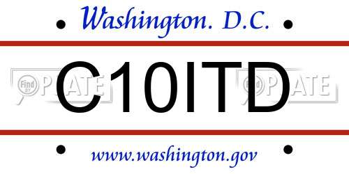 C10ITD District Of Columbia License Plate