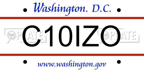 C10IZO District Of Columbia License Plate
