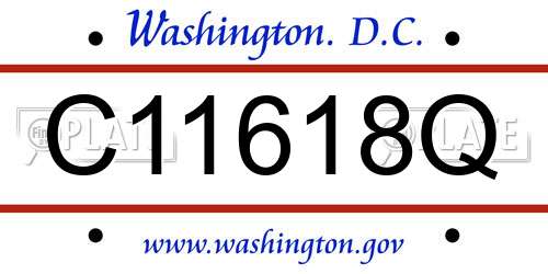C11618Q District Of Columbia License Plate